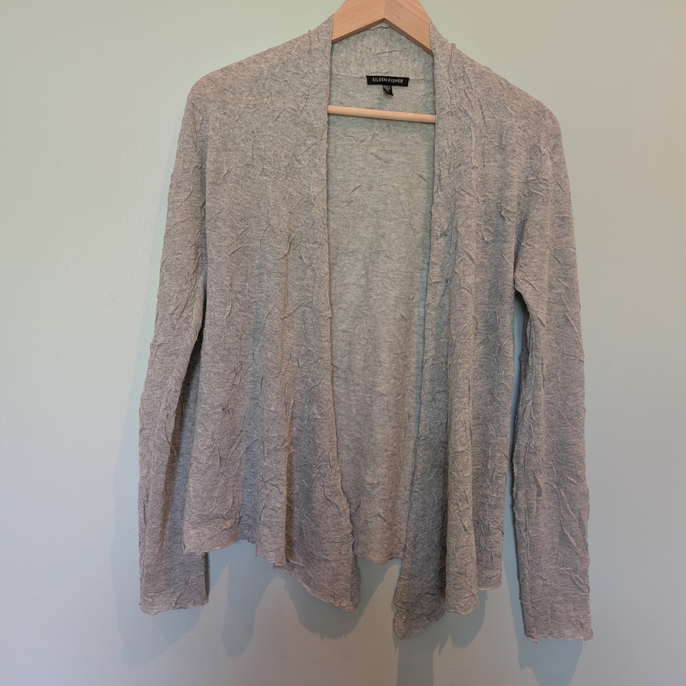 Eileen Fisher Gray Knit Cardigan Sweater